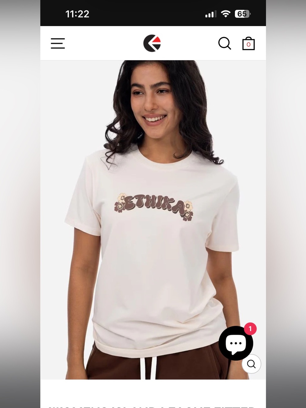 Ethika NWT Island League women’s size small fitted crew cotton tshirt